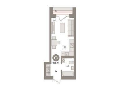 Планировки студии в Квартал «Метроном»