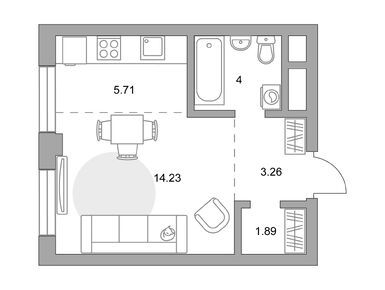 Студия 29.09 кв.м, ЖК «Живописный», 6 237 148 руб.