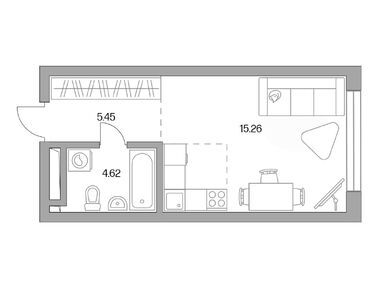 Студия 28.78 кв.м, ЖК «Тринити», 13 273 290 руб.