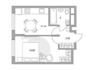 Планировки однокомнатные в ЖК «Притяжение Сити»