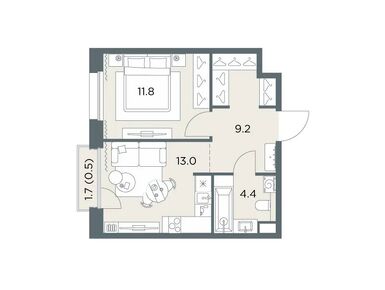 1-комнатная 38.90 кв.м, ЖК «Станиславский», 12 886 792 руб.
