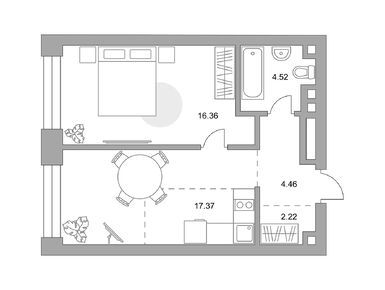 1-комнатная 44.93 кв.м, ЖК MYPRIORITY Павелецкая (Май Приорити Павелецкая), 29 341 107 руб.
