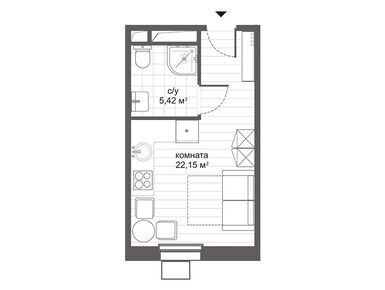 Студия 27.70 кв.м, МФК «Ситимикс Новокосино», 8 221 500 руб.