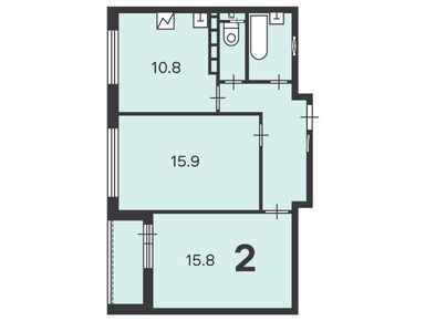 2-комнатная 55.20 кв.м, Жилой дом «Осташковская ул., д. 9, к. 2», 16 482 720 руб.