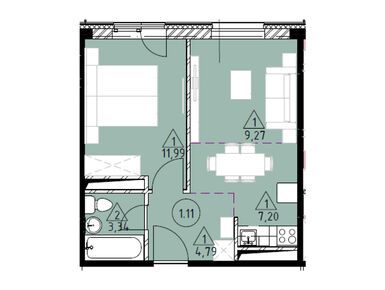 Планировки двухкомнатные в ЖК «Горки Марусино»