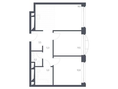 Планировки двухкомнатные в МФК «Новоданиловская 8»
