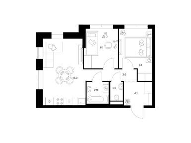 Планировки двухкомнатные в Саларьево парк