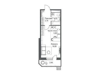 Студия 36.90 кв.м, ЖК «Одинбург», 8 790 000 руб.