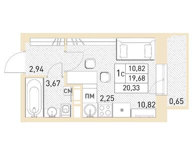 Студия 20.10 кв.м, ЖК «Столичный», 5 206 101 руб.
