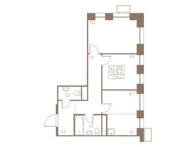 Планировки трехкомнатные в ЖК «Фабрикант»