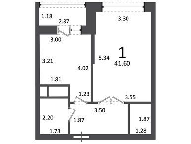 1-комнатная 41.60 кв.м, Жилой дом «6-я Радиальная ул., д. 7/1, к. 1», 15 825 289 руб.
