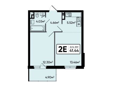 2-комнатная 41.44 кв.м, ЖК «Северный Квартал», 5 737 169 руб.