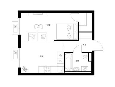 Планировки однокомнатные в Яуза парк