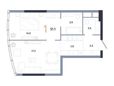 Планировки однокомнатные в ЖК «Аурус Резиденции»