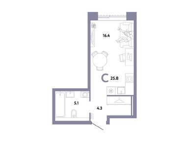 Планировки студии в ЖК «Страна. Заречная»