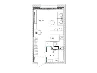 Планировки студии в ЖК «Серебро»