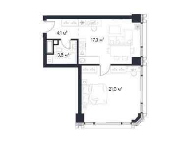 1-комнатная 46.20 кв.м, ЖК «Первый Нагатинский», 25 357 535 руб.