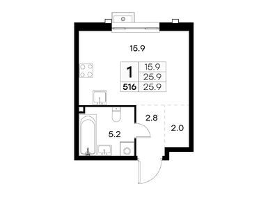 Планировки однокомнатные в ЖК «Куркино»