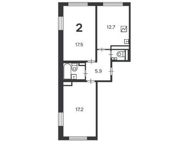 2-комнатная 58.10 кв.м, Жилой дом «Заревый пр-д., д. 9», 17 139 500 руб.