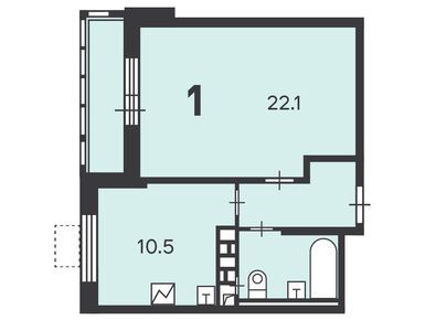 1-комнатная 41.20 кв.м, Жилой дом «Гостиничный пр-д, д. 10», 20 472 695 руб.