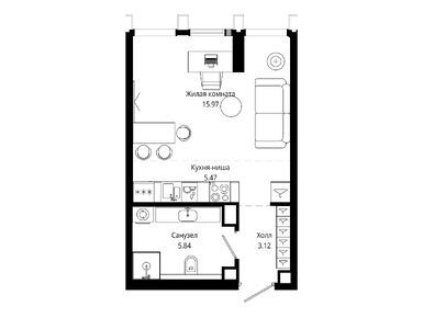 Студия 30.60 кв.м, ЖК MOD (Мод), 21 377 160 руб.