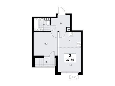 Планировки двухкомнатные в ЖК «Бунинские кварталы»