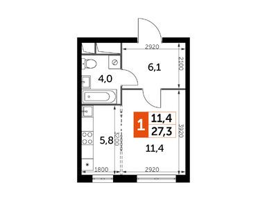 Студия 27.30 кв.м, ЖК «Римский», 9 028 110 руб.