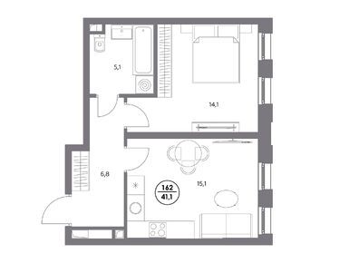 1-комнатная 41.10 кв.м, ЖК «Адмирал», 19 712 240 руб.
