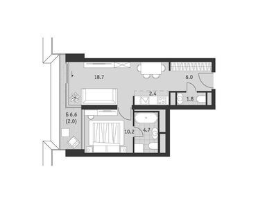 Планировки двухкомнатные в ЖК «Бадаевский»