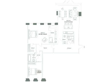 2-комнатные 176.00 кв.м, Комплекс особняков «Камергер», 349 000 000 руб.