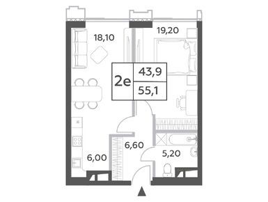 Планировки двухкомнатные в ЖК Will Towers (Вилл Тауэрс)