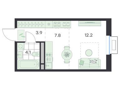 Планировки студии в ЖК «G3 Театральный»