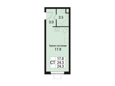 Студия 24.30 кв.м, ЖК «Дом в Малаховке», 5 099 880 руб.