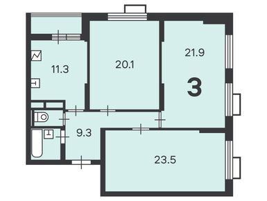 3-комнатная 90.50 кв.м, Жилой дом «Люблинская ул., д. 80, к. 7», 23 356 723 руб.