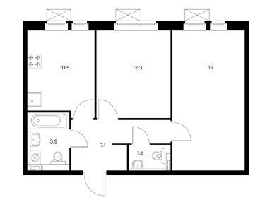Планировки двухкомнатные в Бутово парк 2