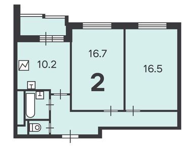 2-комнатная 57.60 кв.м, Жилой дом «Архитектора Власова ул., д. 2», 23 846 400 руб.