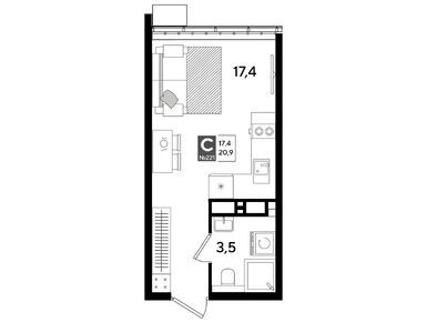 Студия 20.90 кв.м, ЖК DOGMA PARK (Догма Парк), 4 721 310 руб.