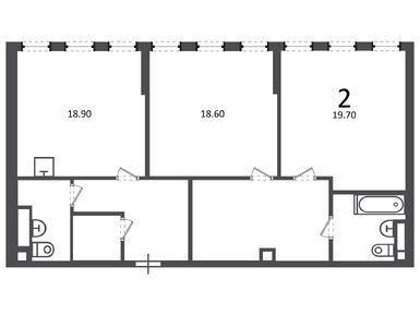 Планировки двухкомнатные в Жилой дом «Светланова ул., д. 11, к. 2»
