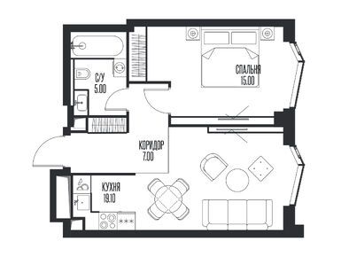 1-комнатная 46.10 кв.м, ЖК Ice Towers (Айс Тауэрс), 37 138 160 руб.