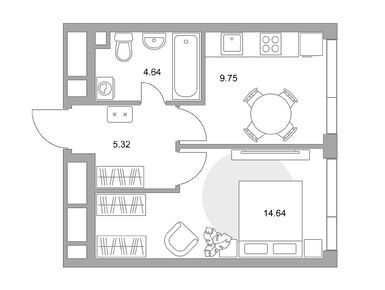 Планировки однокомнатные в ЖК MYPRIORITY Нижегородская (Май Приорити Нижегородская)