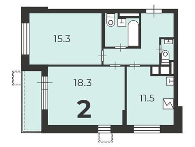2-комнатная 58.00 кв.м, Жилой дом «Грайвороновская ул., д. 13А», 17 684 200 руб.