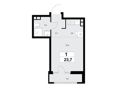 Студия 23.70 кв.м, ЖК «Деснаречье», 9 801 846 руб.