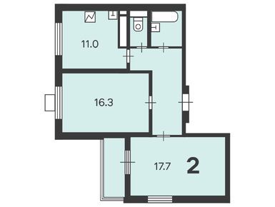 2-комнатная 60.20 кв.м, Жилой дом «Городская ул., д.12, 14», 13 458 529 руб.