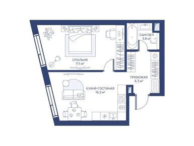1-комнатная 43.40 кв.м, ЖК «СВЕТ», 20 814 105 руб.