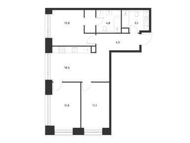 Планировки трехкомнатные в ЖК Voice Towers (Войс Тауэрс)