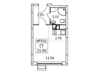 Планировки студии в ЖК «Новотомилино»