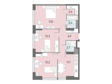 Планировки трехкомнатные в ЖК «ЗИЛАРТ»