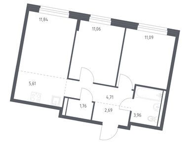 Планировки двухкомнатные в ЖК «Квартал Западный»
