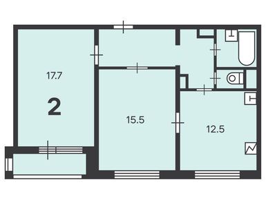 2-комнатная 58.90 кв.м, Жилой дом «Маршала Еременко ул., д. 5, к. 1, 2, 3, 4», 14 325 069 руб.