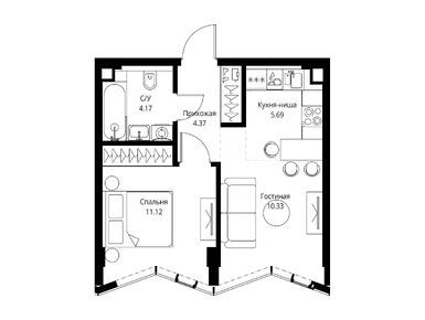 Планировки однокомнатные в ЖК МИRA (МИРА)